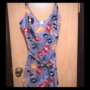 Victory Parade Retro Unique Record Print Romper.